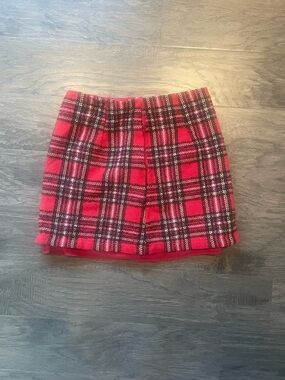 Red Plaid Mini Skirt - Women's Classic Tartan Size Small - Great for holidays!